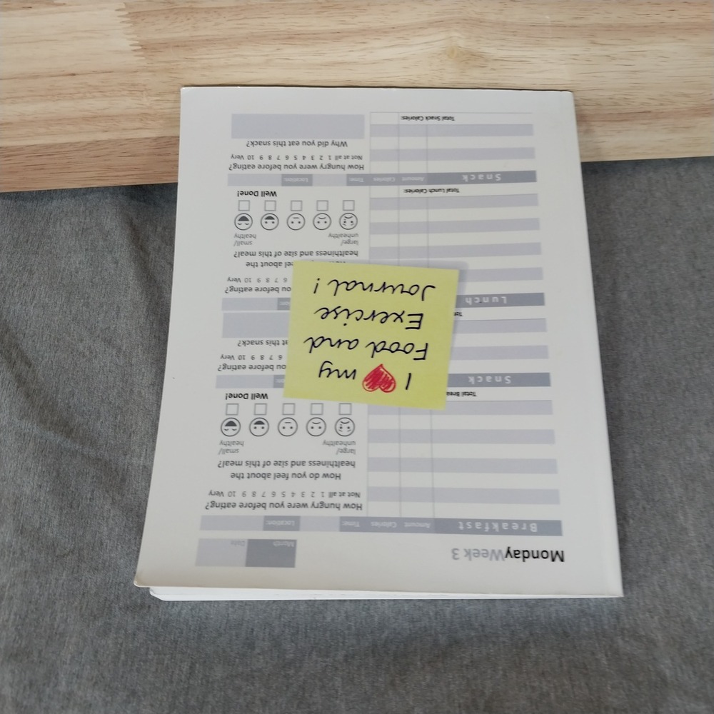 I Love My Food and Exercise Journal Logbook Daily Tracker New